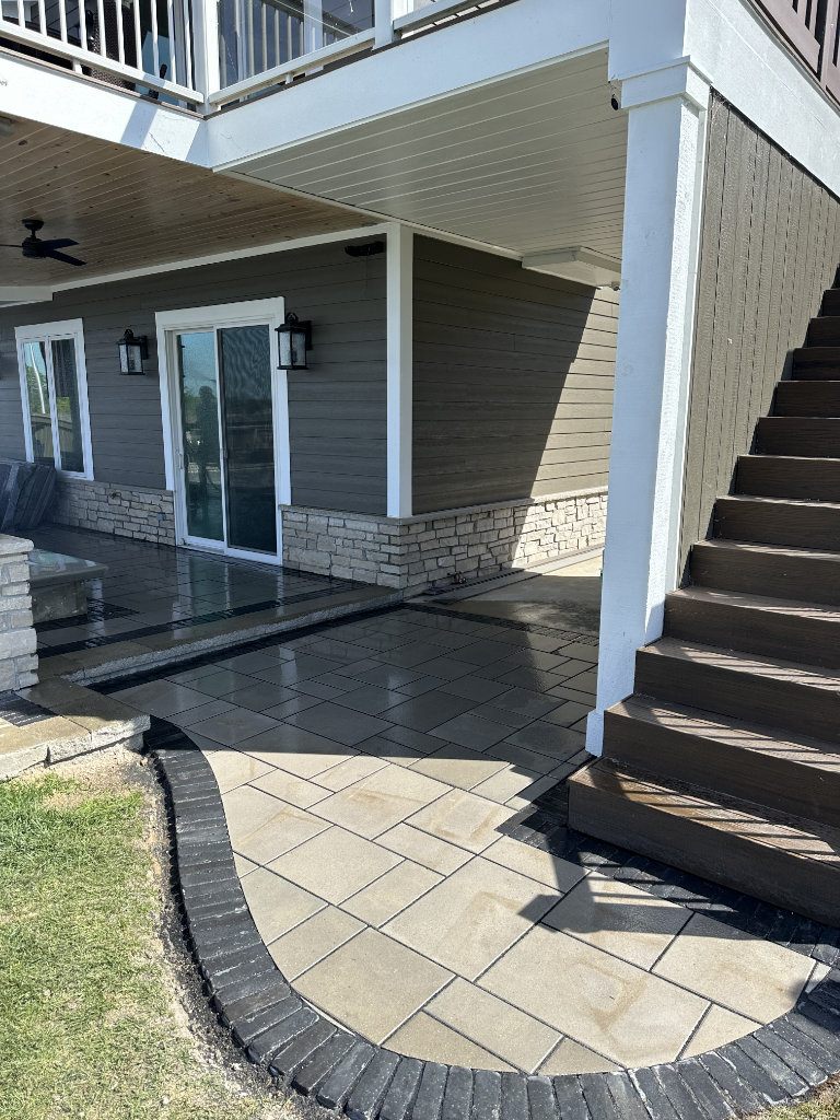 Greener Grounds Landscape brick patio and walkway.